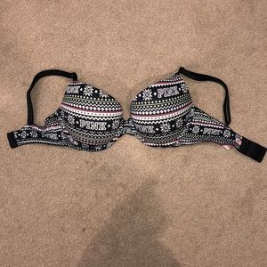 Pink festive push up bra.